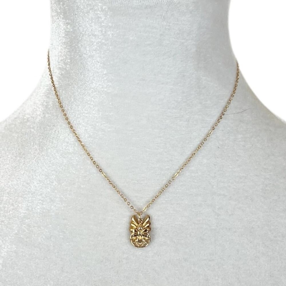 Vintage Jane Davis Gold Tone Chain Necklace with Angel Pendant